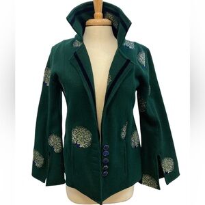 Gorgeous Green peacock Embroidered Women's Blazer/coat